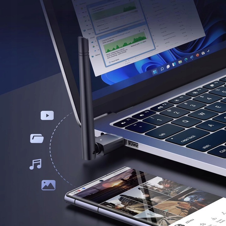 Adapter Bluetooth 5.3 USB do Komputera PC DONGLE 100M SOUNIX