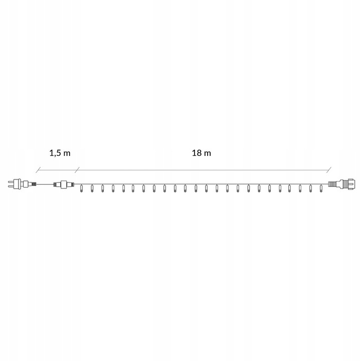 LAMPKI CHOINKOWE 300LED 20m zewnętrzne GRUBE stałe światło ZIMNE BIAŁE