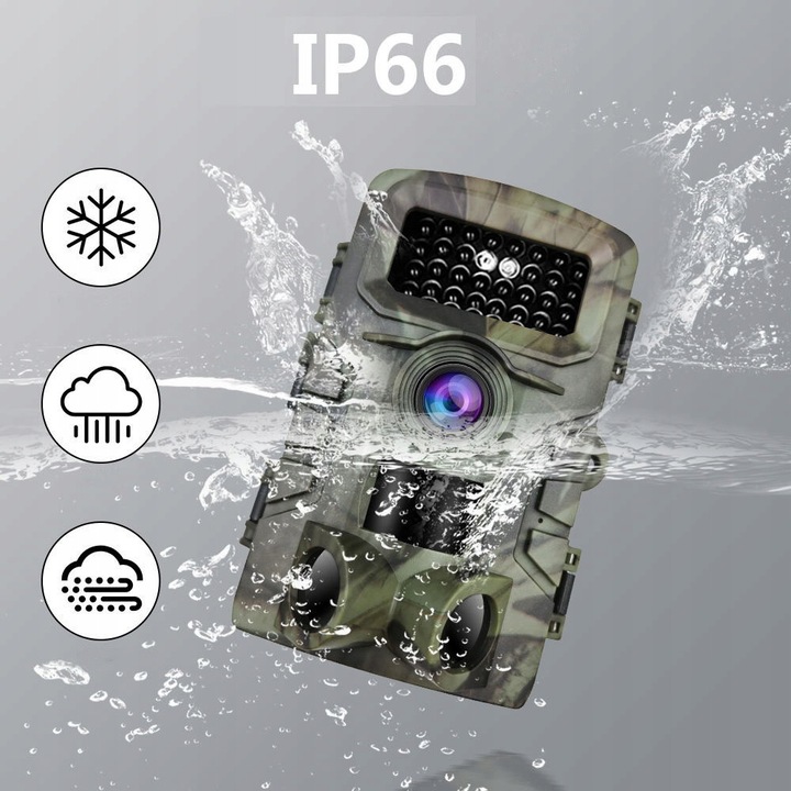 Kamera Leśna Fotopułapka Myśliwska Ip66 Czujnik Ruchu IR Tryb Nocny