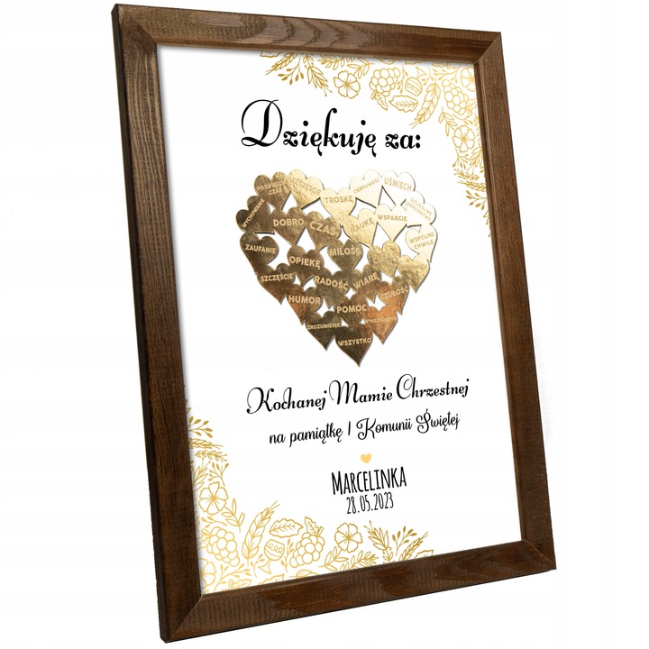 PODZIĘKOWANIE Z OKAZJI KOMUNII DLA CHRZESTNYCH RAMKA DZIADKÓW BABCI