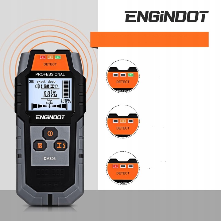 WYKRYWACZ DETEKTOR PRZEWODÓW KABLI METALI W ŚCIANIE DREWNA METALU + BATERIA