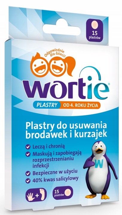 WORTIE plastry do usuwania brodawek i kurzajek x15