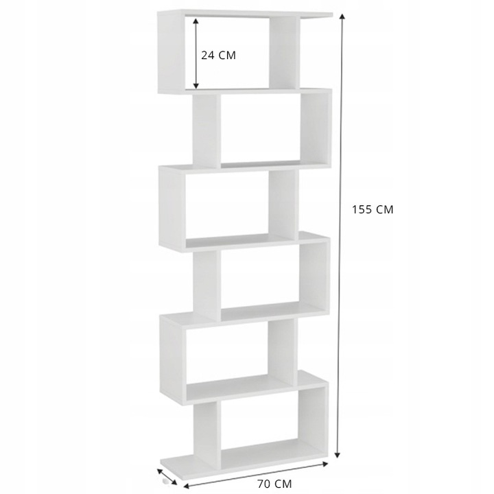 Regał modułowy duży otwarty półka biały nowoczesny do biura pokoju