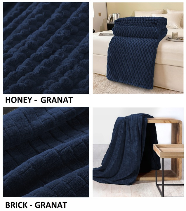 GRUBY CIEPŁY MIĘKKI KOC WYTŁACZANY 160x200cm PLED NARZUTA WZORY KOLORY