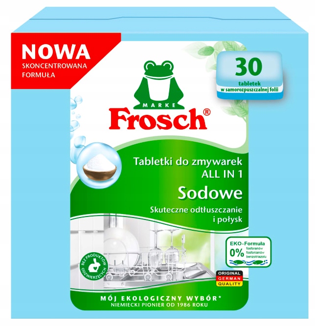 FROSCH ekologiczne EKO tabletki sodowe do zmywarki zmywarek 30 SZT ALL-IN-1