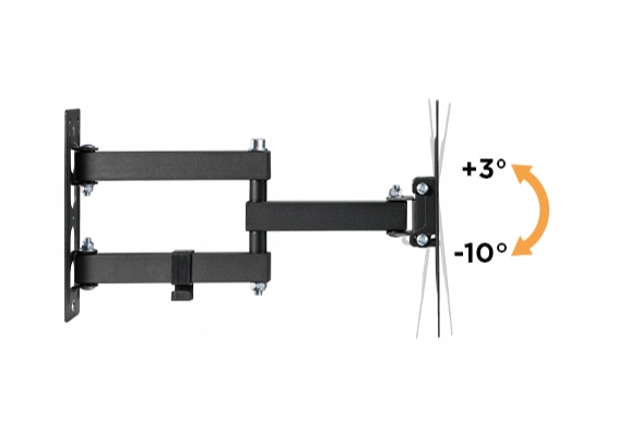Obrotowy UCHWYT ŚCIENNY do MONITORA i TELEWIZORA na wysięgniku 23-43" 35kg