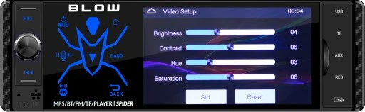 RADIO SAMOCHODOWE 1-DIN BLUETOOTH USB SD AUX DOTYK 4" MIKROFON PILOT ZESTAW