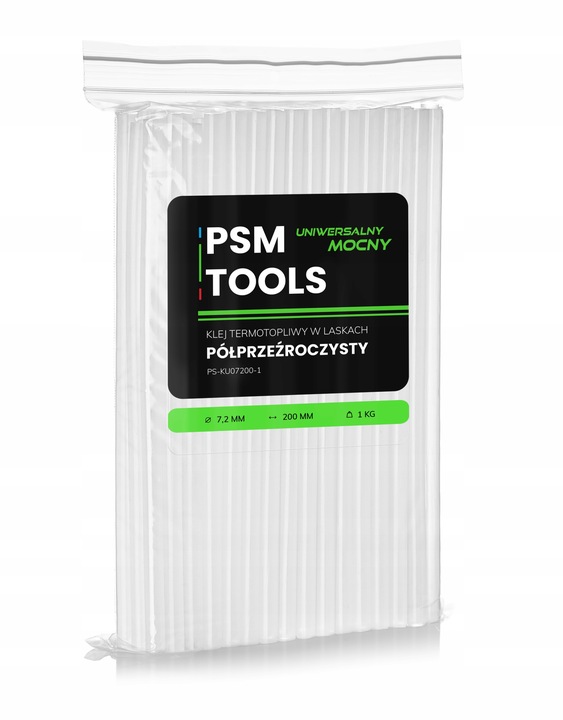 KLEJ NA GORĄCO TRANSPARENTNY DO PISTOLETU WKŁADY KLEJOWE 7MM 125SZT