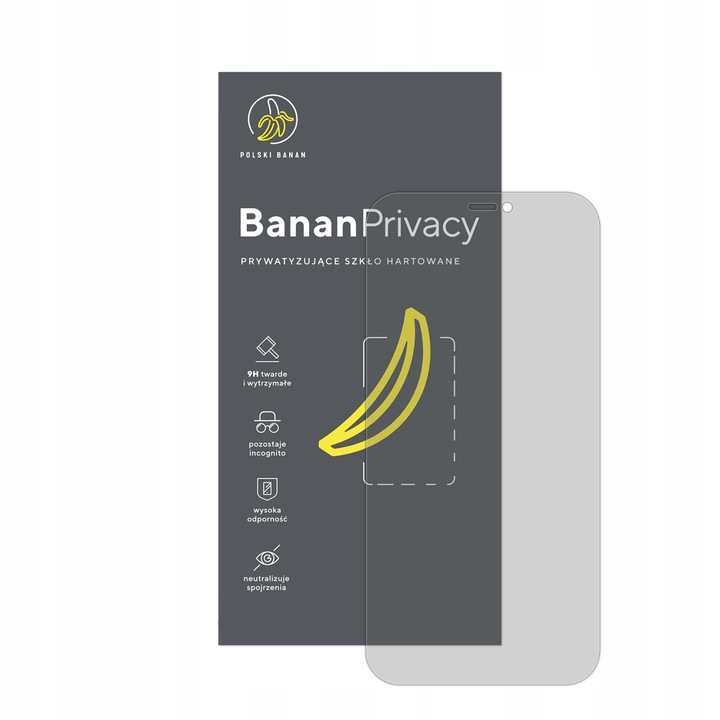 Szkło hartowane prywatyzujące 9H BananPrivacy do Apple iPhone 12 / 12 Pro
