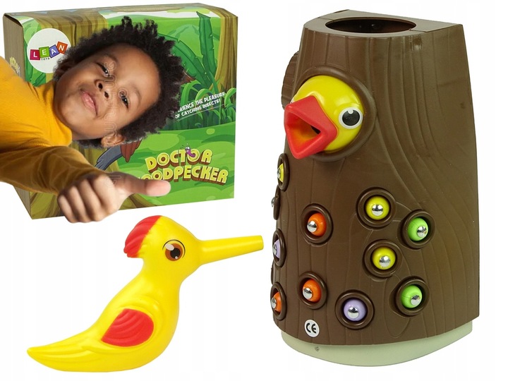 Gra Zręcznościowa Magnetyczna Złap Robaczka Nakarm Ptaszka Dzięcioł