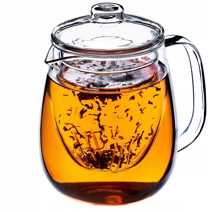 DZBANEK SZKLANY DO HERBATY 600ml ZAPARZACZ ZIÓŁ WKŁAD Z ZAPARZACZEM