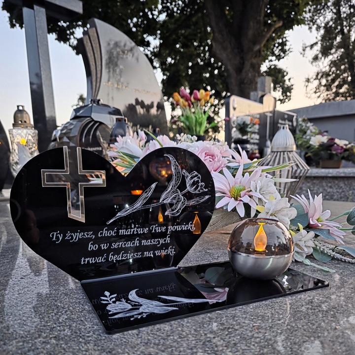 SOLARNY ZNICZ Led Statuetka NA CMENTARZ GRÓB DUŻA Lampka Led z Grawerem