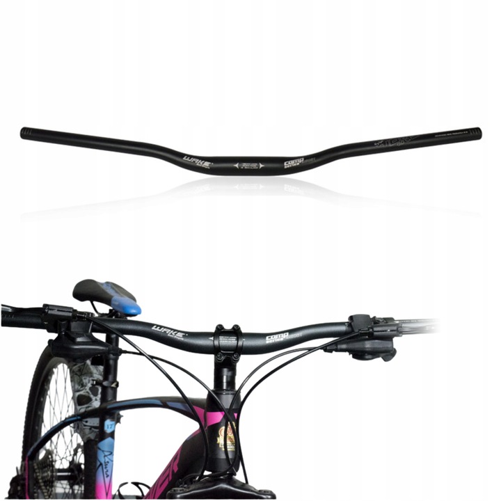 KIEROWNICA ROWEROWA GIĘTA DO ROWERU CZARNA ALUMINIOWA WAKE 720MM / 31.8 MM