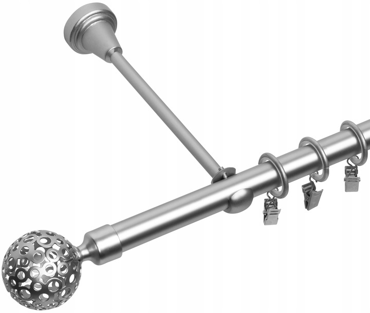 KARNISZ POJEDYNCZY 200 CM 19 MM CICHE KÓŁKA 3 KOLORY WYBÓR ZAKOŃCZEŃ