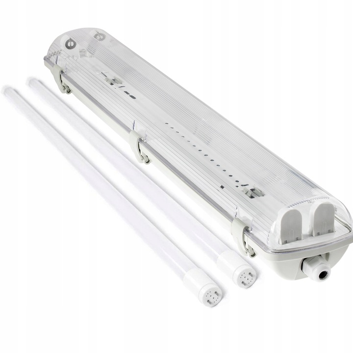 Oprawa Hermetyczna z Odbłyśnikiem Lampa 60cm do Garażu + 2x Świetlówki LED
