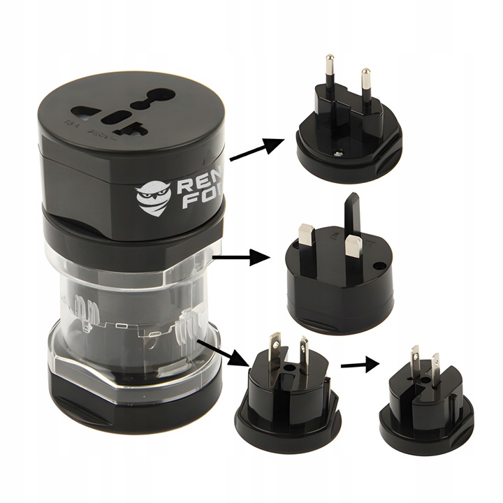 Adapter do Gniazdka Angielska Podróżny Zestaw 3 Końcówek ŚWIAT UK UE