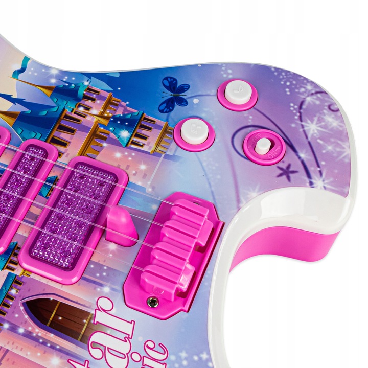 Gitara elektryczna zestaw karaoke dla dzieci mikrofon struny muzyka statyw