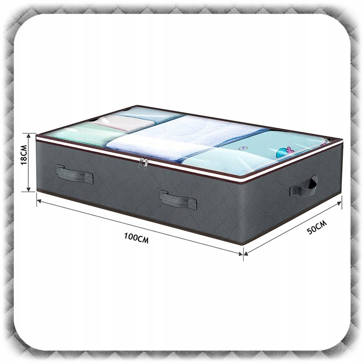 2x ORGANIZER NA POŚCIEL KOŁDRĘ Pojemnik Pokrowiec Ubrania pod Łóżko