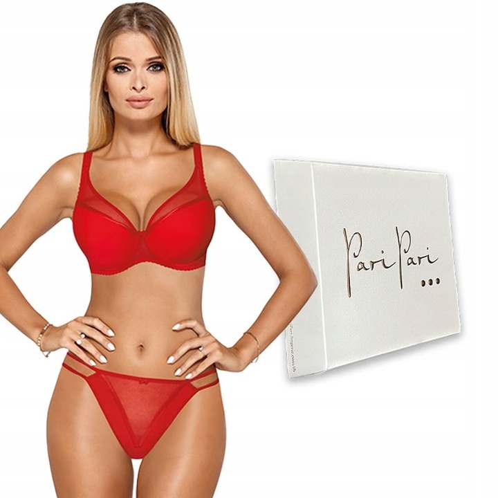 Biustonosz push-up PariPari Ellie czerwony 85F