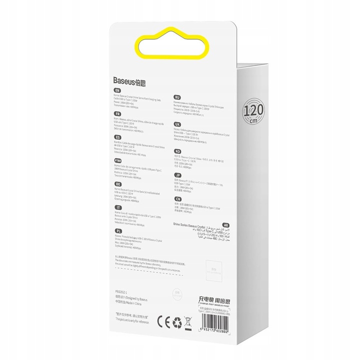 BASEUS SZYBKI KABEL USB USB-C TYP C 100W 6A MOCNY PRZEWÓD DO ŁADOWANIA 1,2m