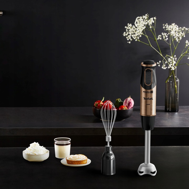 Blender ręczny wielofunkcyjny mocny TEFAL Quickchef HB656G10 3w1 1000