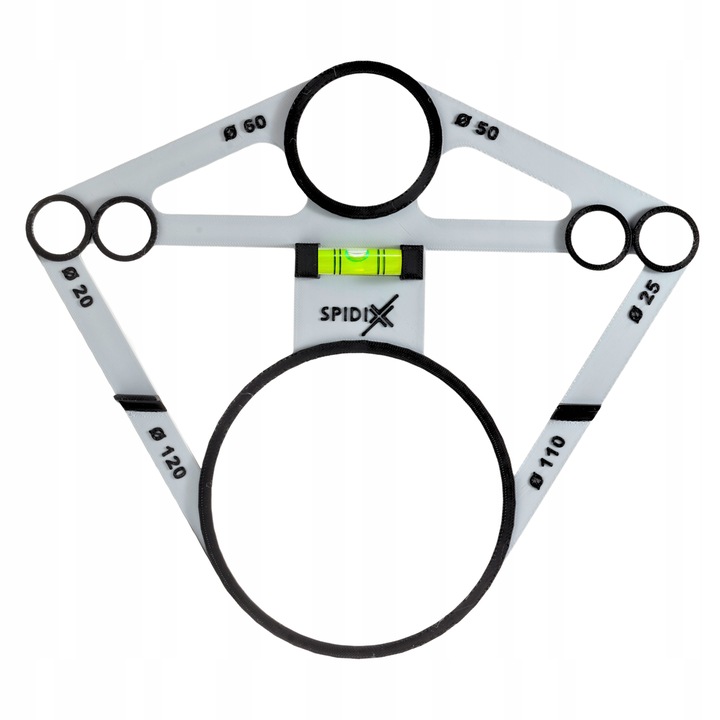 SZABLON WZORNIK OTWORÓW DO PŁYTEK DO GEBERIT Z LIBELLĄ POZIOMICA