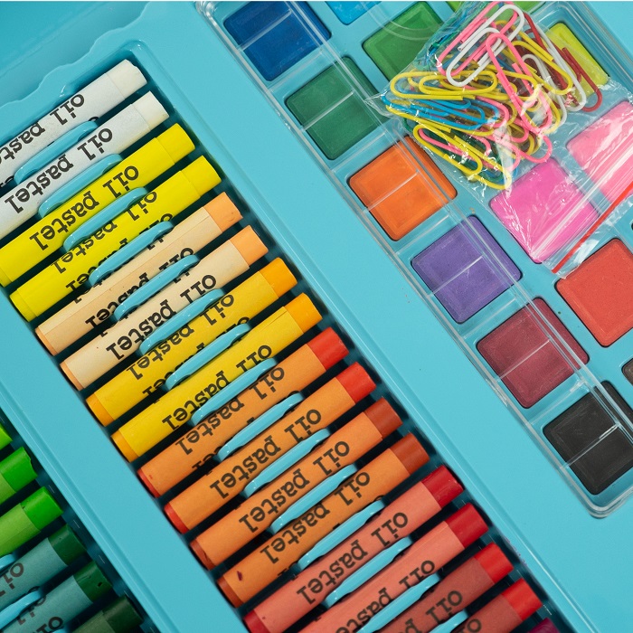 ZESTAW DO MALOWANIA RYSOWANIA ARTYSTYCZNY WALIZKA Niebieska DZIECI PREZENT