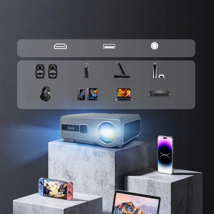 Projektor Rzutnik 30000lm WiFi Android Google TV FULL HD 4K Autofocus LED