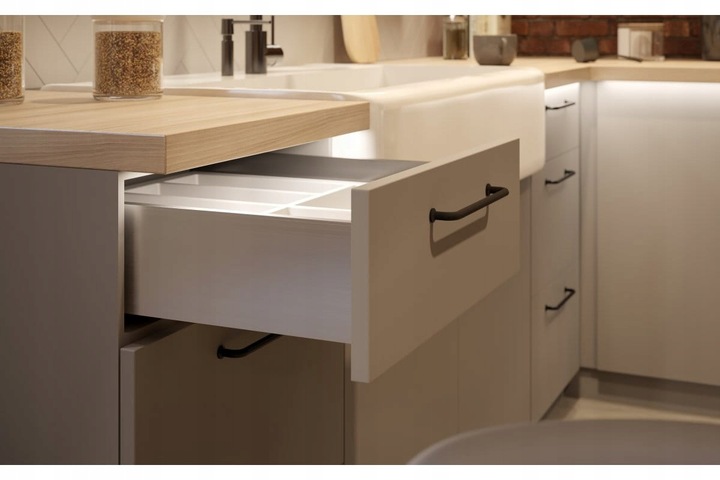 SZUFLADA GTV AXIS PRO 500B1 ŚREDNIA L500 H116 BIAŁA CICHY DOMYK WYSUW