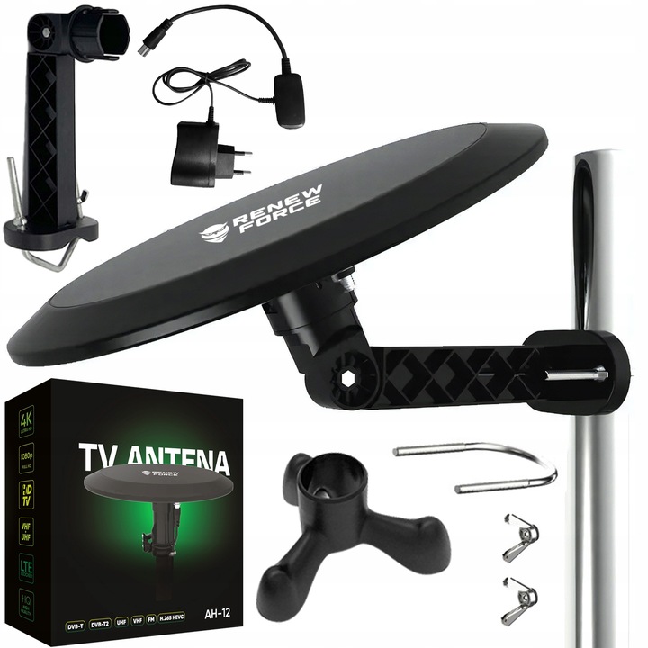 AKTYWNA ANTENA ZEWNĘTRZNA DOOKÓLNA 360° AKTYWNA FILTR LTE DVB-T 4K MUX