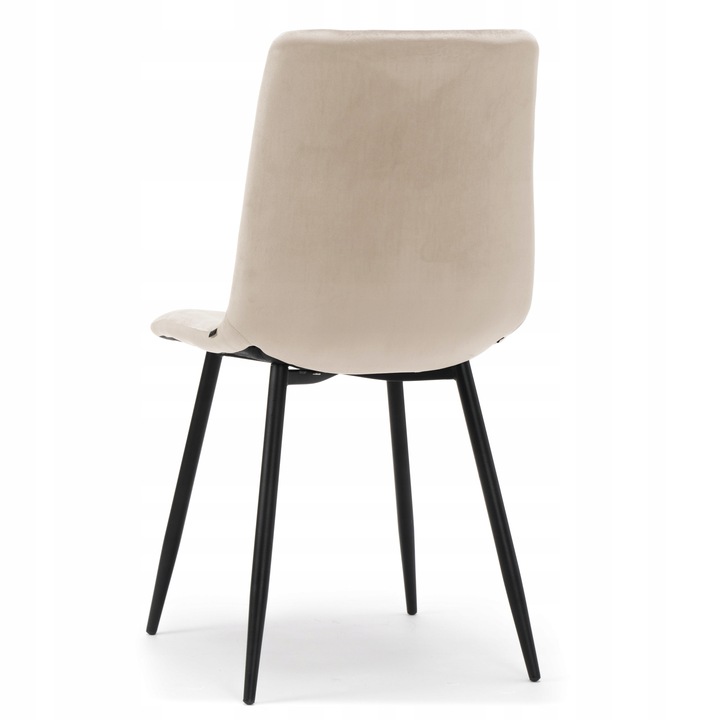 KRZESŁO TAPICEROWANE PIKOWANE WELUROWE DO SALONU JADALNI BEŻOWE PARMA