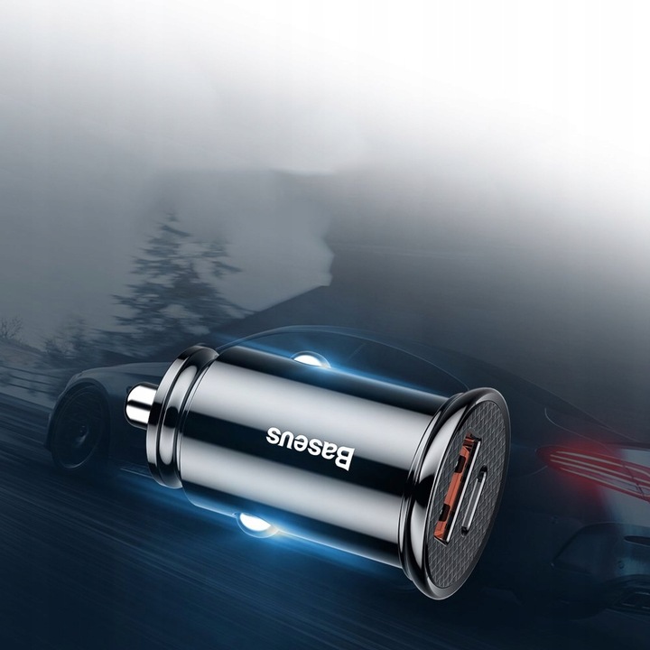 BASEUS ŁADOWARKA SAMOCHODOWA USB QC / USB-C MOCNA SZYBKA PD DO ZAPALNICZKI