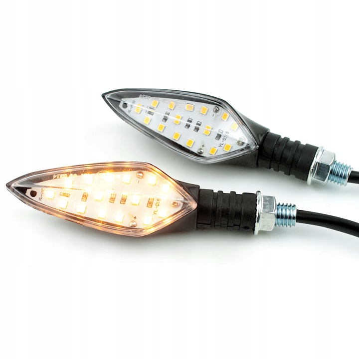 Kierunkowskazy LED 15 diod M10 homologacja czarne