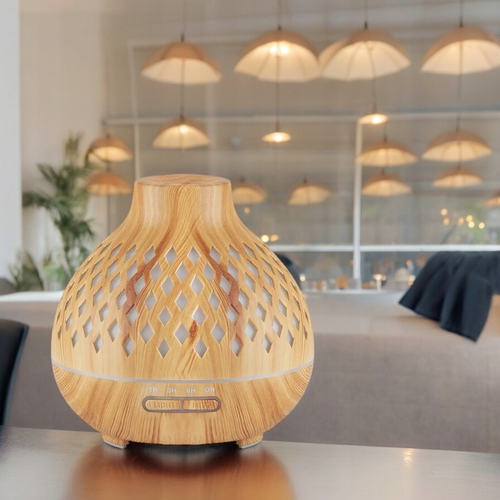Aroma dyfuzor nawilżacz powietrza light wood 400 ml + timer