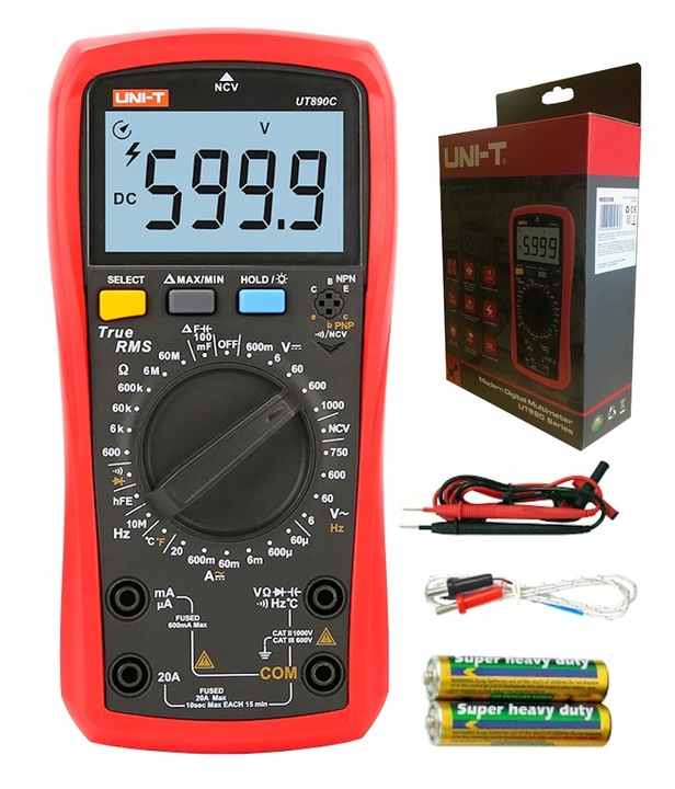 UNI-T UT890C Miernik MULTIMETR TrueRMS 20A NCV hFe