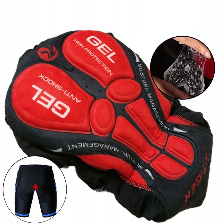 SPODENKI DO JAZDY ROWEREM MĘSKIE DOPASOWANE ŻELOWE