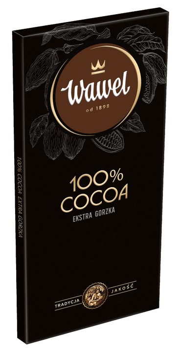 3x Czekolada Gorzka Ekstra Bez Dodatku Cukru Premium 100% cocoa 80g Wawel