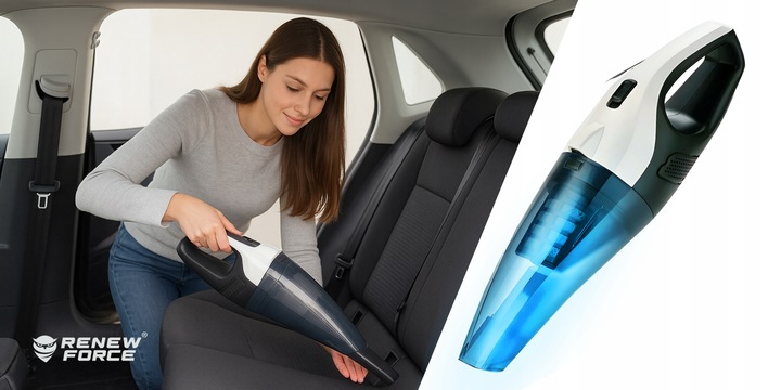 ODKURZACZ RĘCZNY SAMOCHODOWY BEZPRZEWODOWY DO SAMOCHODU PODWÓJNY FILTR