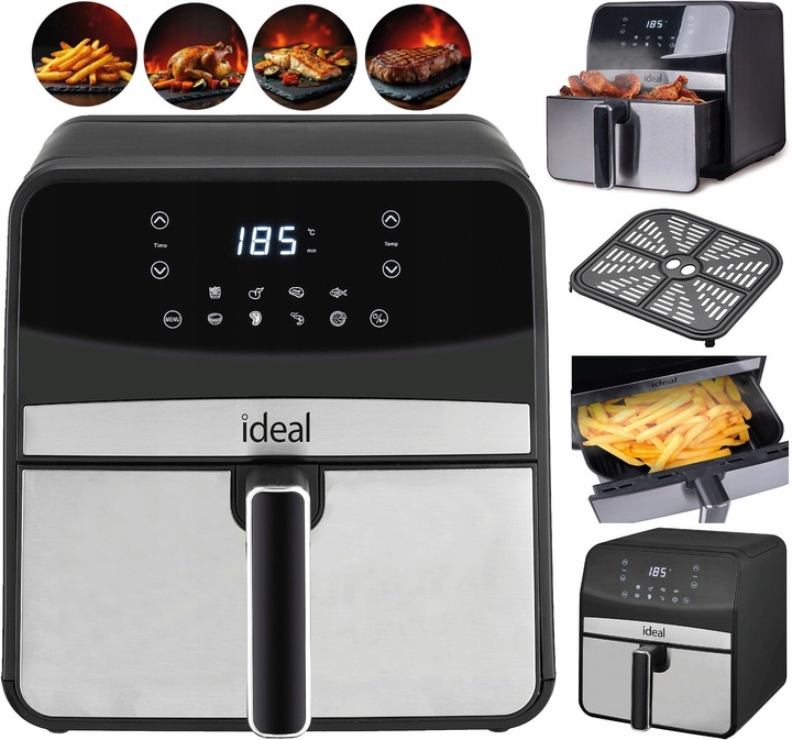 FRYTKOWNICA BEZTŁUSZCZOWA IDEAL AIR FRYER FRYTOWNICA 1800W DUŻA MISA
