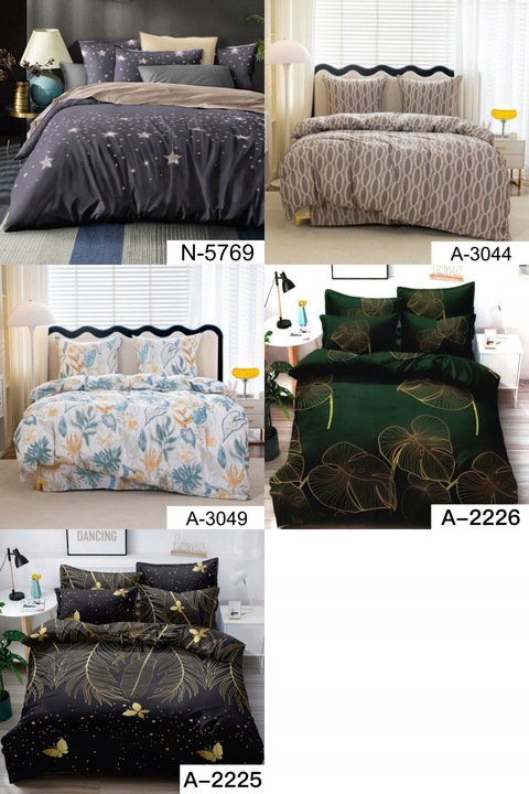 POŚCIEL 200x220 +2x POSZEWKA +PRZEŚCIERADŁO DESIGN