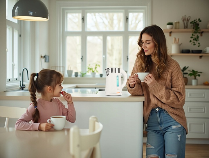 CZAJNIK ELEKTRYCZNY BEZPRZEWODOWY 0,8L BIAŁY MAŁY TURYSTYCZNY 1000 W