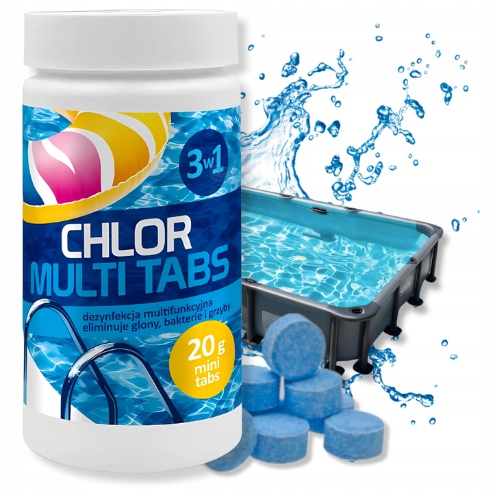 CHLOR DO BASENU JACUZZI GAMIX MULTI TABLETKI 1KG 50X 20G CHEMIA