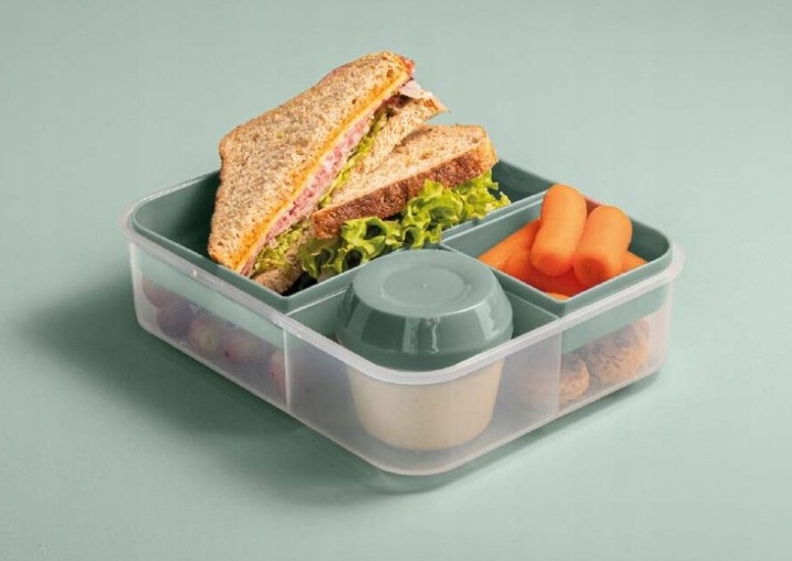 LUNCH BOX PRZEGRÓDKI POJEMNIK ŚNIADANIÓWKA DUŻA 2900ml Z ZAMKNIĘCIEM