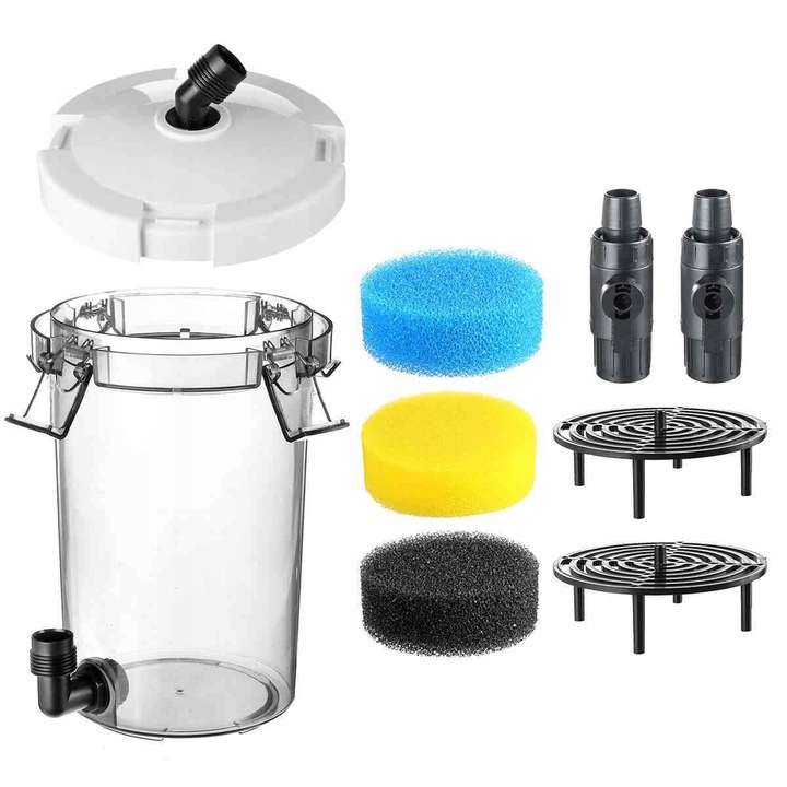 Duży PREFILTR ZEWNĘTRZNY EW-603 2,7L Do Akwarium Transparentny