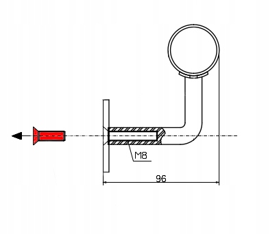 Poręcz schodowa, ścienna solidna rura 2,0 mm stal nierdzewna długość