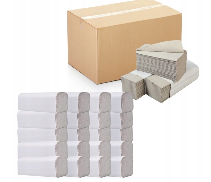 Ręcznik papierowy ZZ Bio szary 4000szt GRUBY Gramatura 38-40g 21cm x23 4000