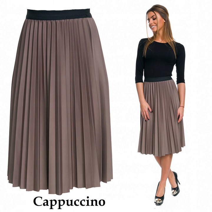 111__SPÓDNICA PLISOWANA MIDI NA GUMCE KOLORY