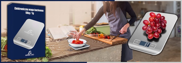 PRECYZYJNA WAGA KUCHENNA 10kg I 1g DOMOWA ELEKTRONICZNA TARA LCD BATERIE