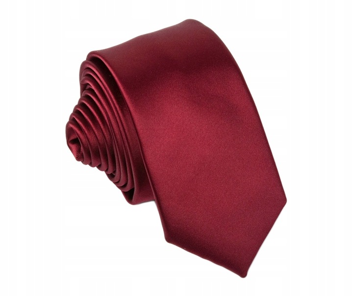 ELEGANCKI BORDOWY Gładki Krawat Męski do Garnituru Wąski Śledź Slim gs13