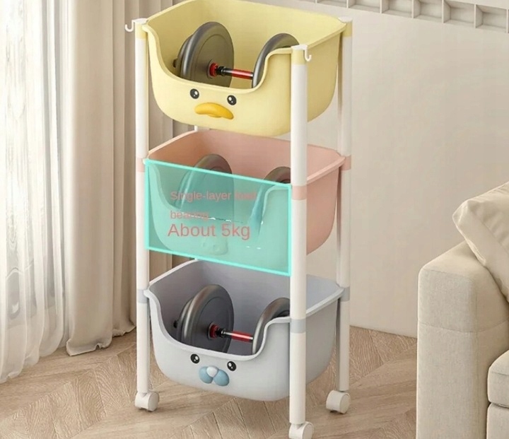 PLASTIKOWY POJEMNIK REGAŁ KOSZ NA ZABAWKI 3 SZUFLADY